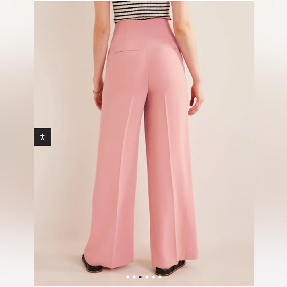 SOLD Boden Wide Leg Crepe Pant in Rose Pink - Picture 3 of 9